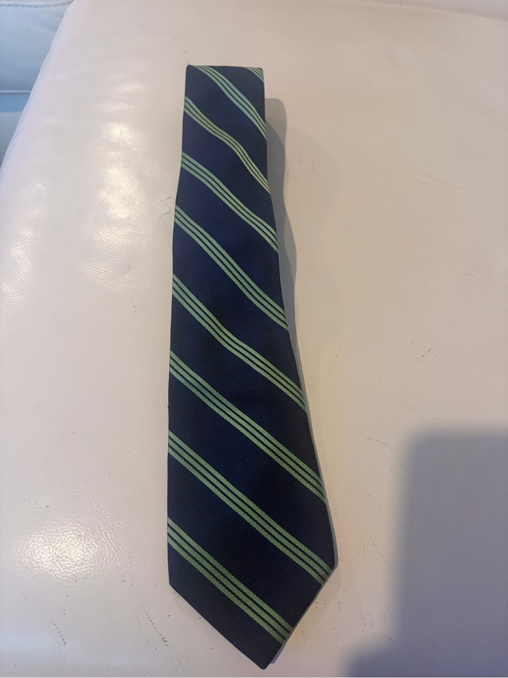 Club Room Navy Tie with Light Green Stripes